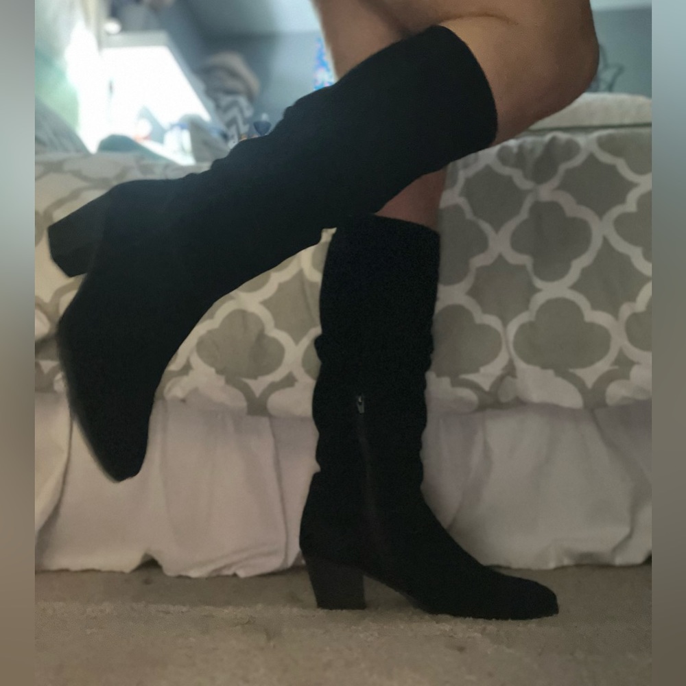 Black knee high boots